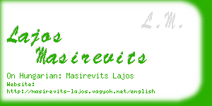lajos masirevits business card